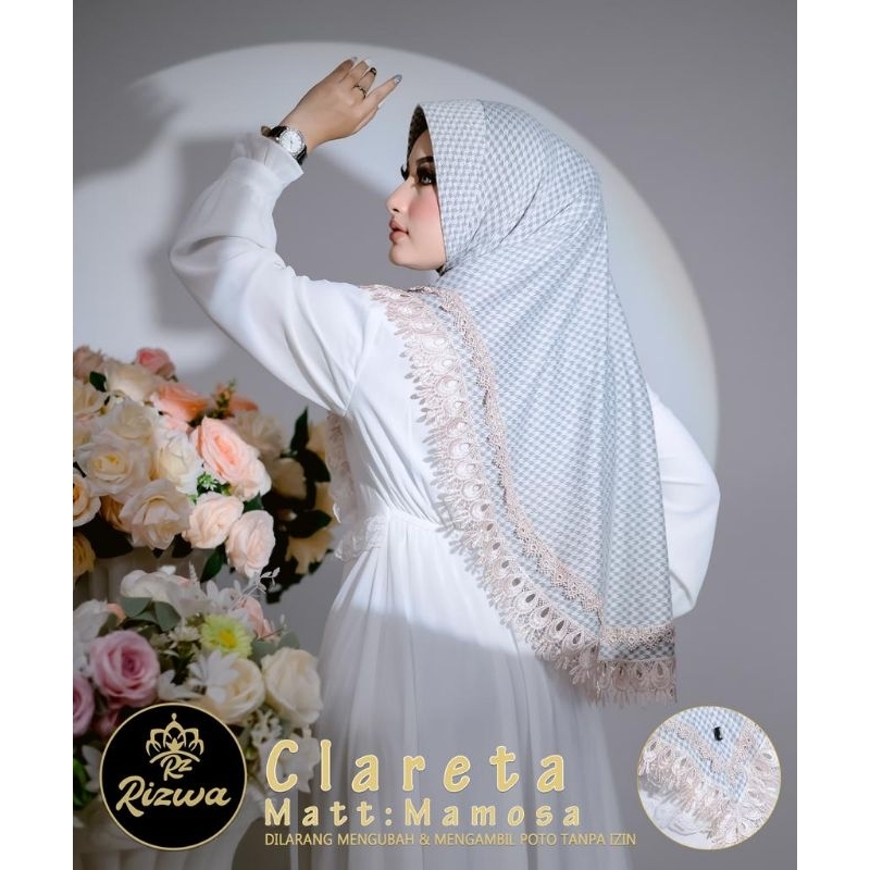 (Rizwa Hijab) CLARETA •jilbab instan jersey mamosa•hijab instan