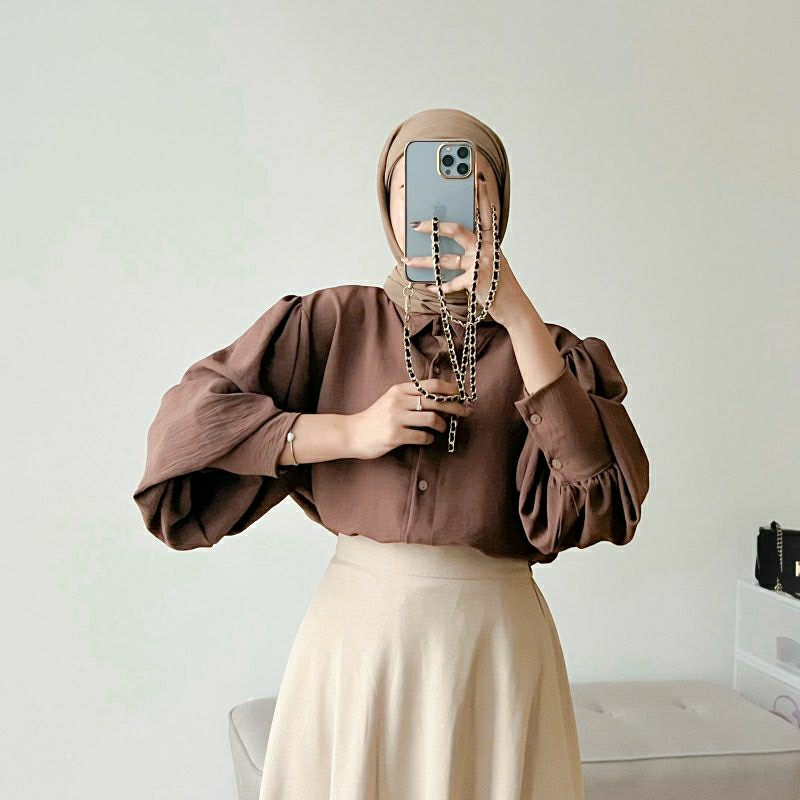 PEVITA PUFFY BLOUSE/ BLOUSE CRINKLE/BLOUSE POLOS / BAJU KERJA