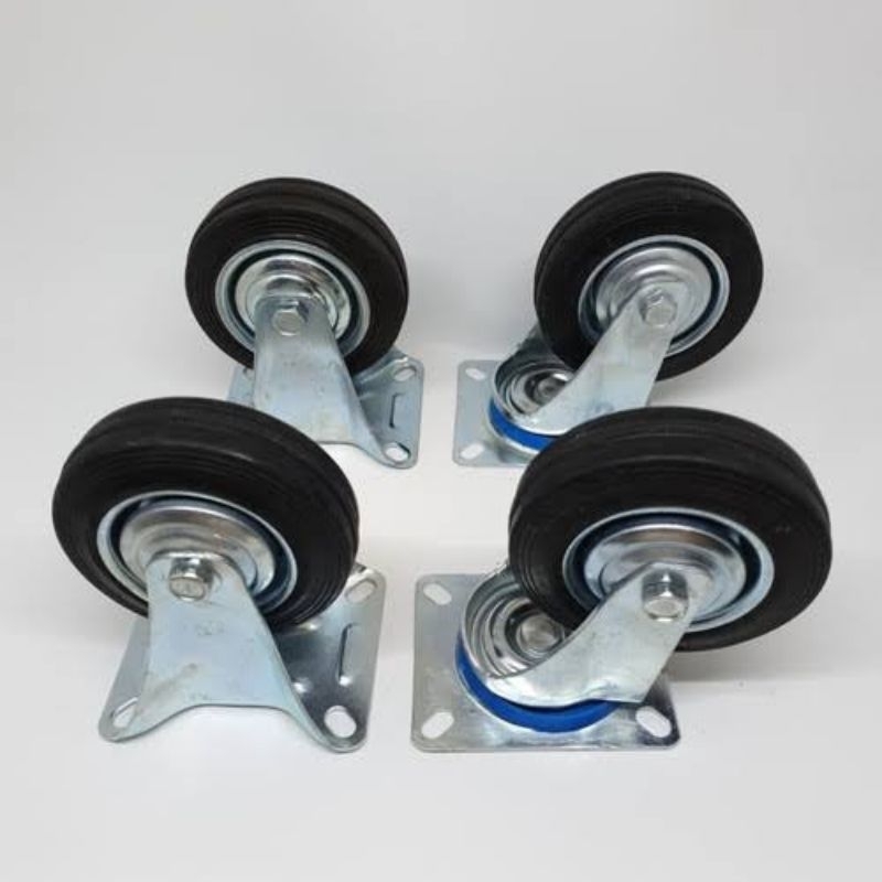 RODA TROLI ETALASE GEROBAK 4 INCH 1 SET