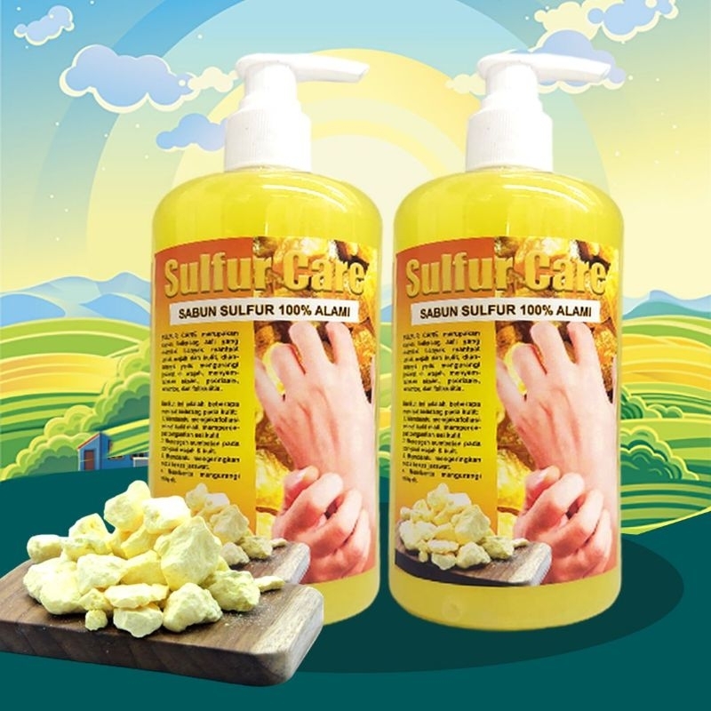 SULFUR CARE - Sabun Belerang Alami Anti Cacar Eksim Gatal Bau Badan Menyembuhkan Infeksi Kulit Panu Kadas Kurap Jerawat