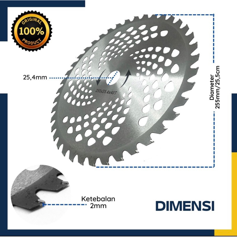 Pisau bulat potong rumput mata intan 40T pisau potong rumput bulat 40t pisau babat rumput 40 t bundar Lumos