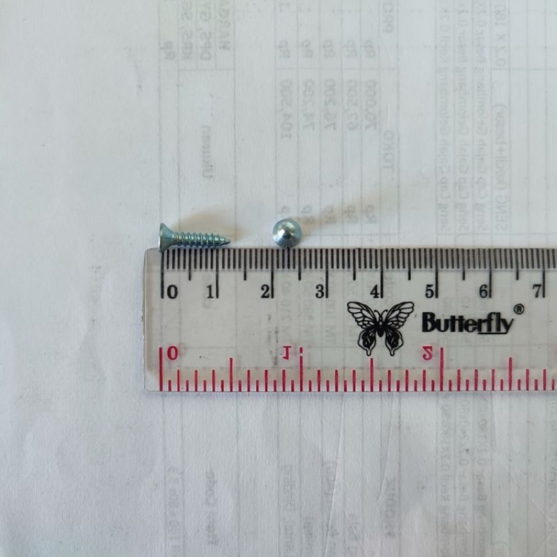 Skrup Sekrup putih kecil mini 1,2 cm kepala rata 5 mm