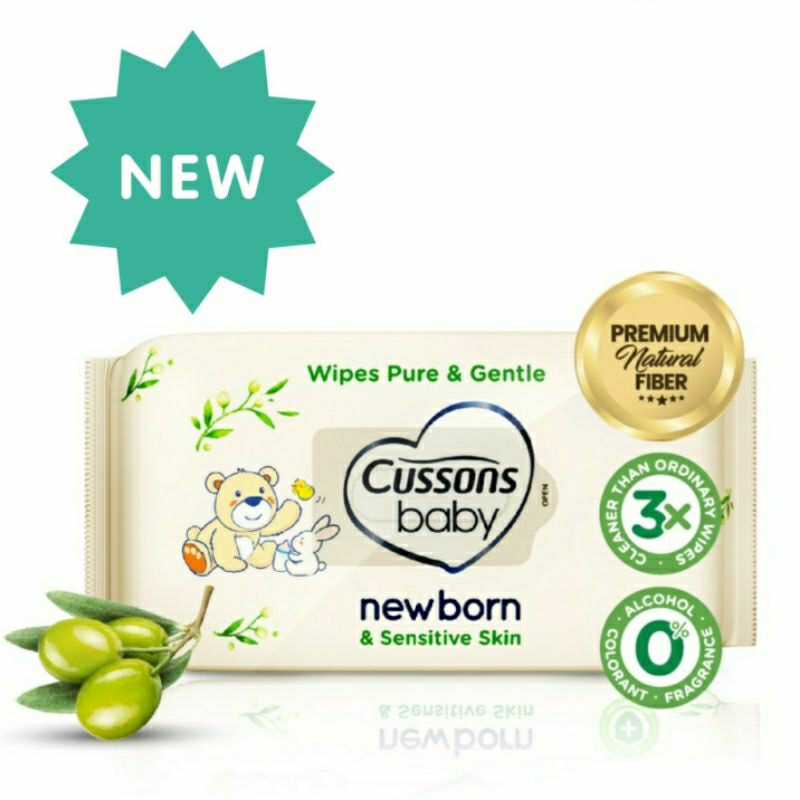 Cussons Baby Newborn Premium Wipes Sensitive Skin | Tisu Basah Bayi Newborn | Tisue Baby Premium