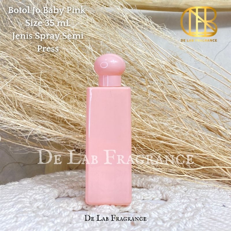 botol parfum jo mal*n pink 35 ml semi press/botol parfum kotak pink/botol parfum lucu/botol parfum s