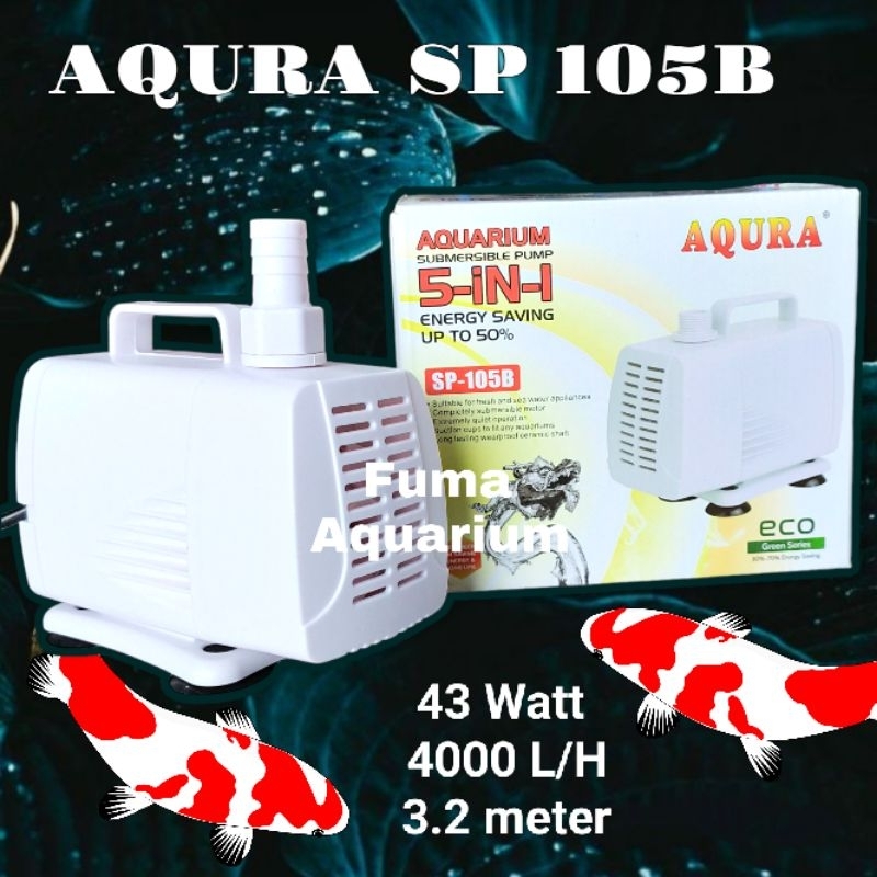 Power head pompa filter kolam AQURA 105 B SP-105B, pompa celup aquarium-kolam-hidropanik-waterfall Submersible Pump Water Pump ph