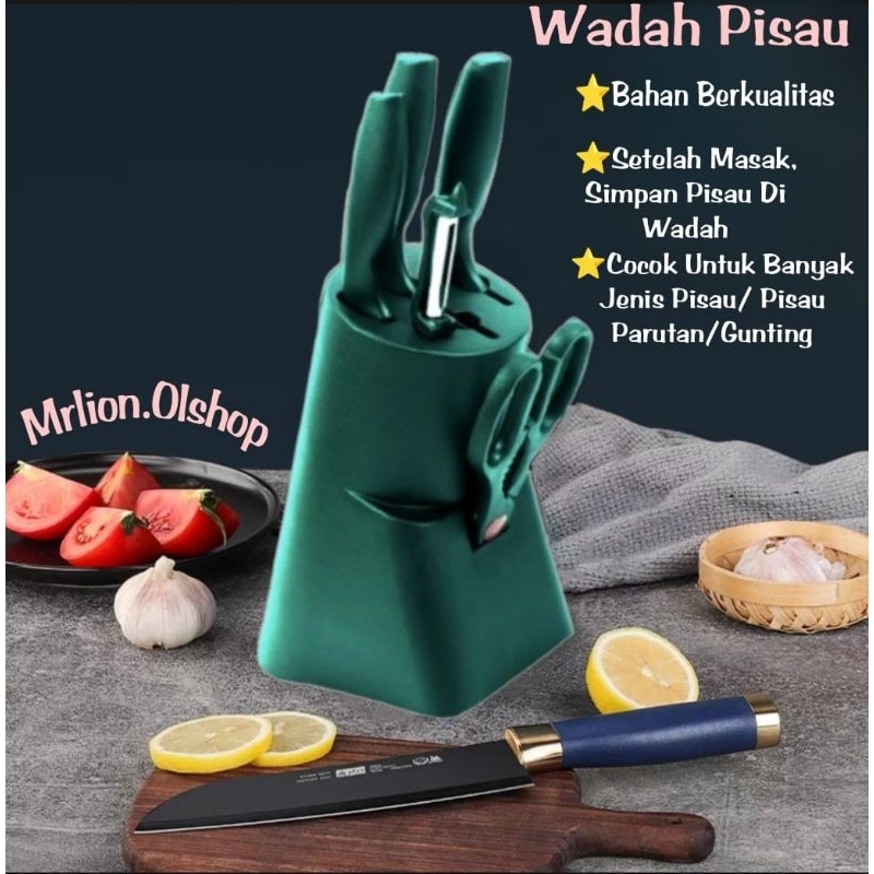 Pisau set Gunting Dapur 6 In 1 Anti Lengket Warna Warni⭐ Mrlion ⭐