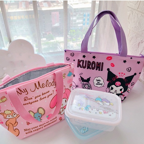 NAOMI - Lunch Bag Emiko - Tas Bekal Aluminium Foil Anak Motif Sanrio - Tas Kotak Makan - Tas makan aluminium Foil - Lunch bag sanrio karakter