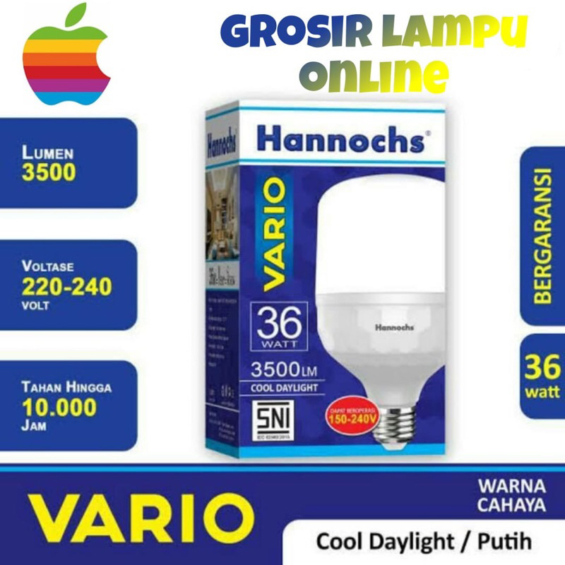 Led Hannochs Vario 32 Watt - Lampu Bohlam Hannochs 32w Putih