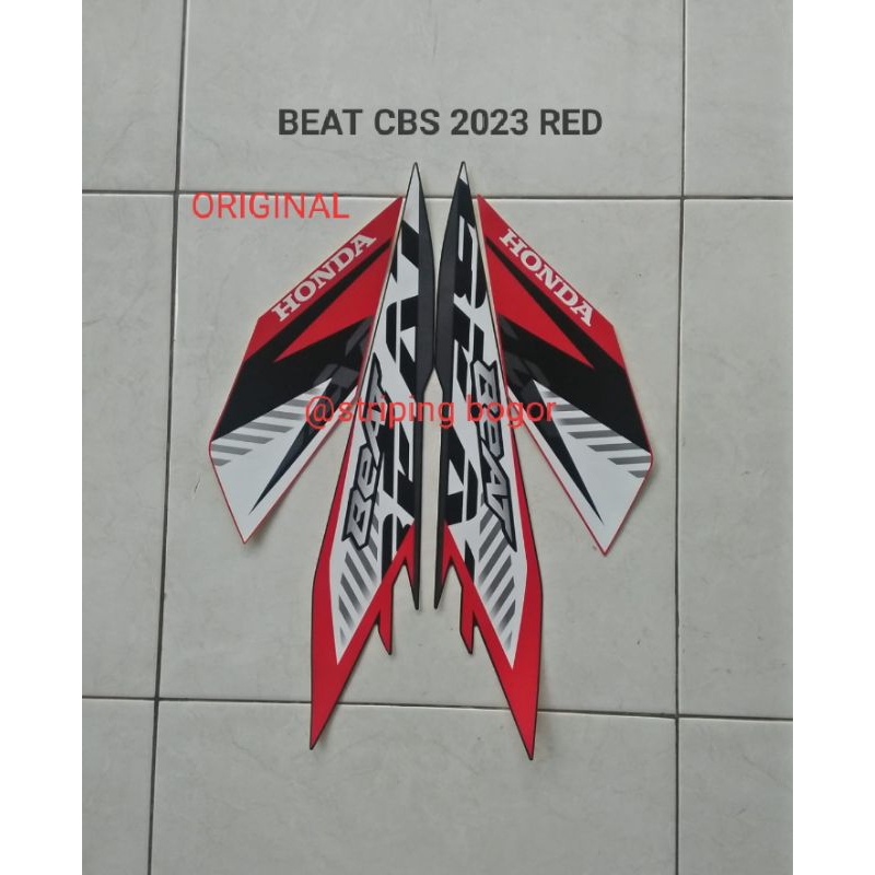 Striping Stiker Motor Honda Beat CBS 2023 Red ORI