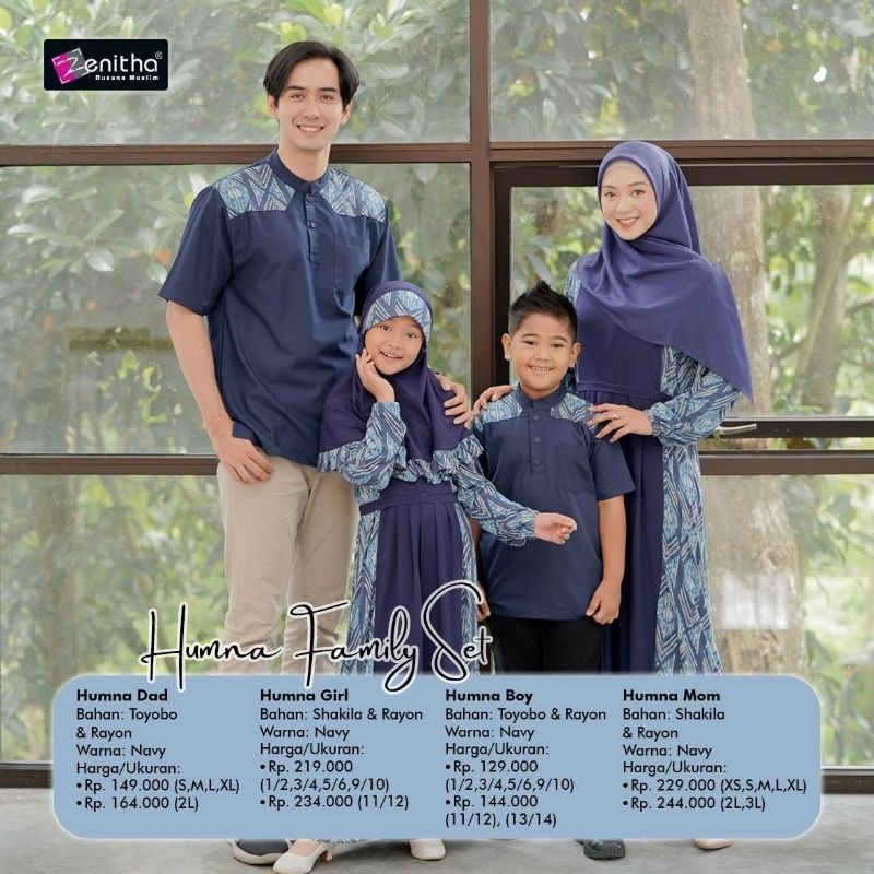 Family Set HUMNA Busana Sarimbit Keluarga Muslim by Zenita