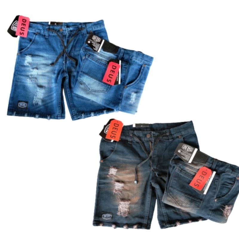 PAKET HEMAT 100Rb DPT 2pcs CELANA JEANS SOBEK PENDEK BROADSHOT