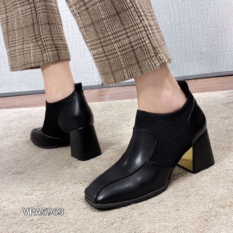 Sepatu Boots Ankle Heels Block Boque Import Korea #VPA5963