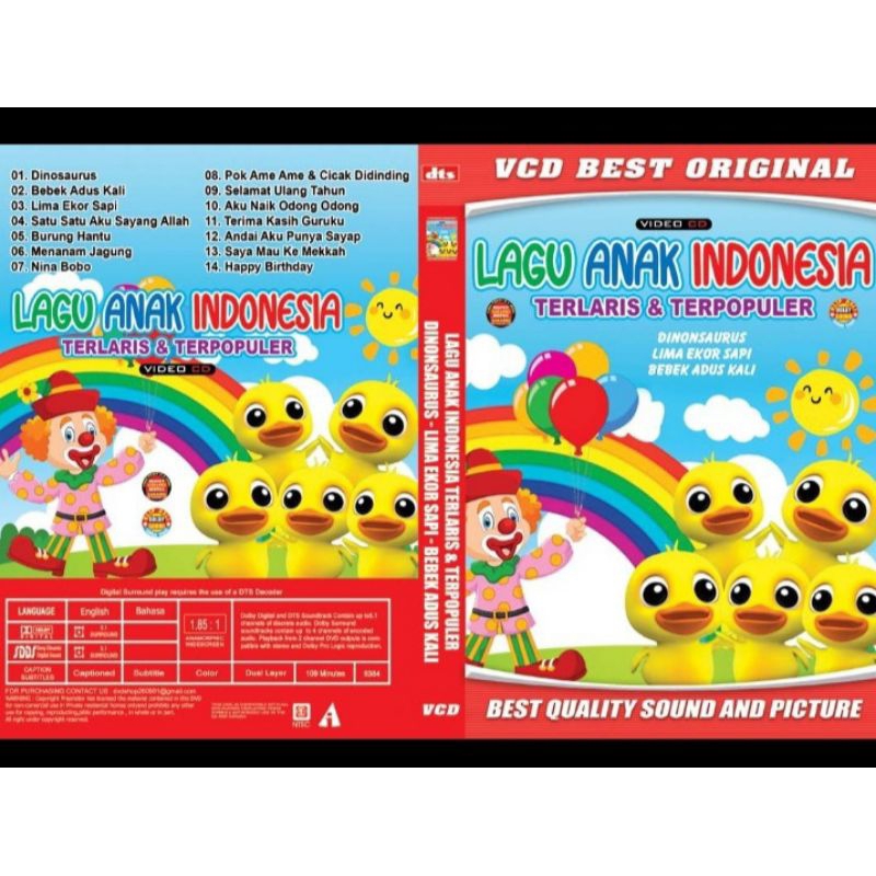 Kaset Vcd lagu anak Indonesia terlaris & terpopuler