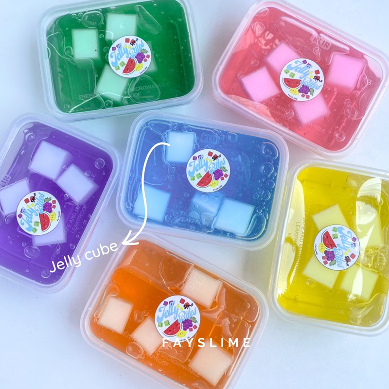 Jelly Bites slime with jelly cube| jelly clear slime | jelly slime murah