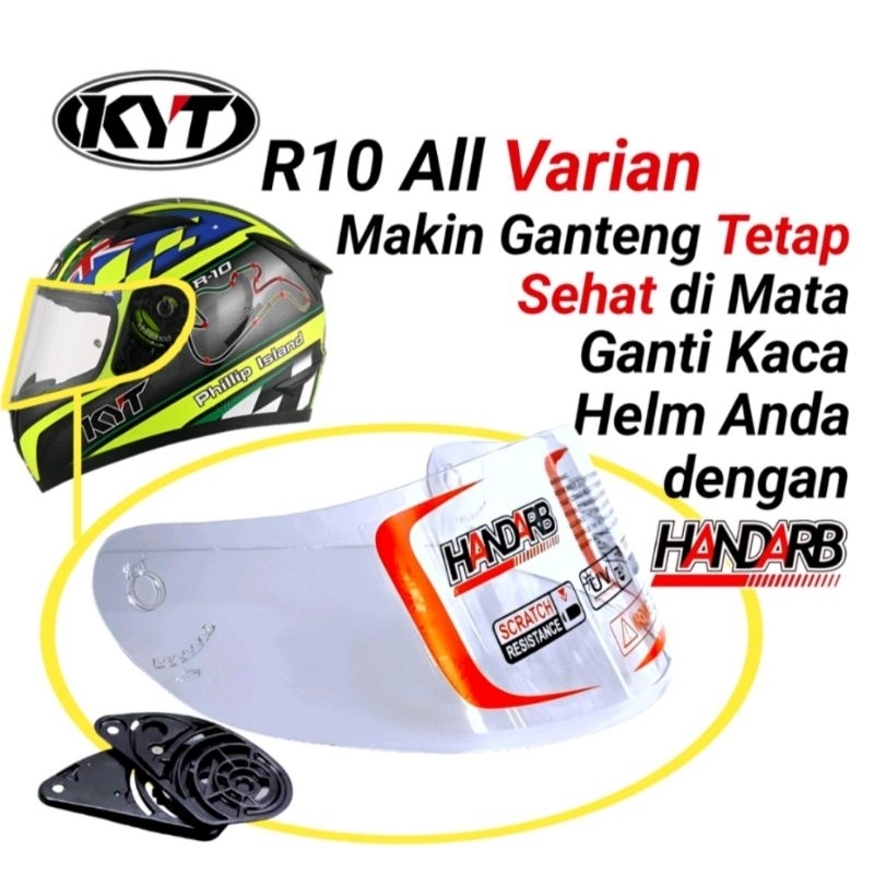 Kaca Helm KYT R10 Flat Iridium Pnp KYT R10 Visor helmet HANDARB