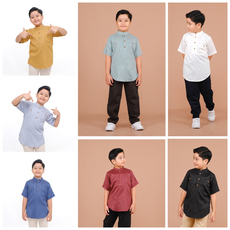 Koko Kurta anak bahan katun madinah atasan baju muslim umur  tahun