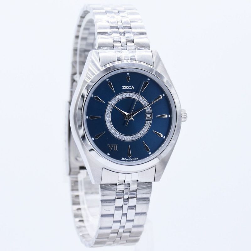 JAM TANGAN WANITA ZECA 1003LA.H.D.S3 ANALOG ORIGINAL STAINLESS STEEL