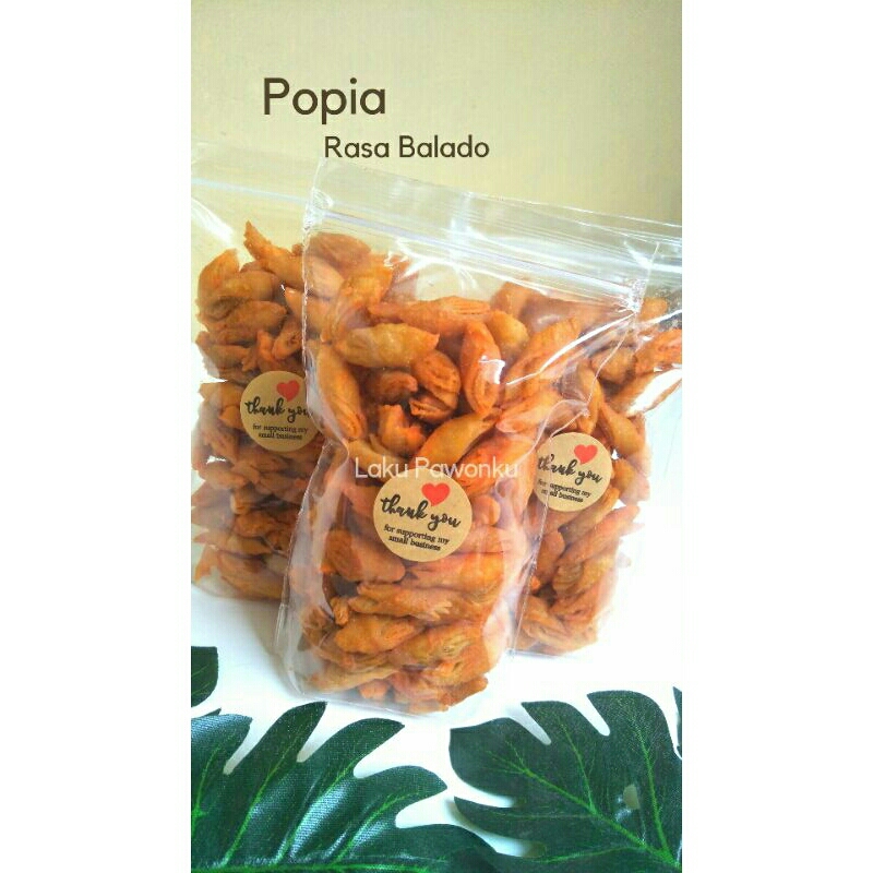 

Cemilan snack Keripik Lumpia / Popia / Lumpia Kering / Jajanan enak Rasa BALADO 90gr