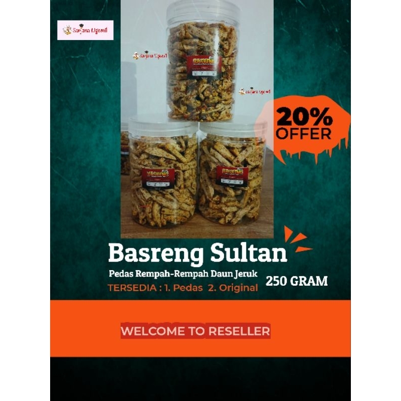 

Basreng Kemasan Toples | Basreng Sultan Viral 250 Gram Pedas Daun Jeruk