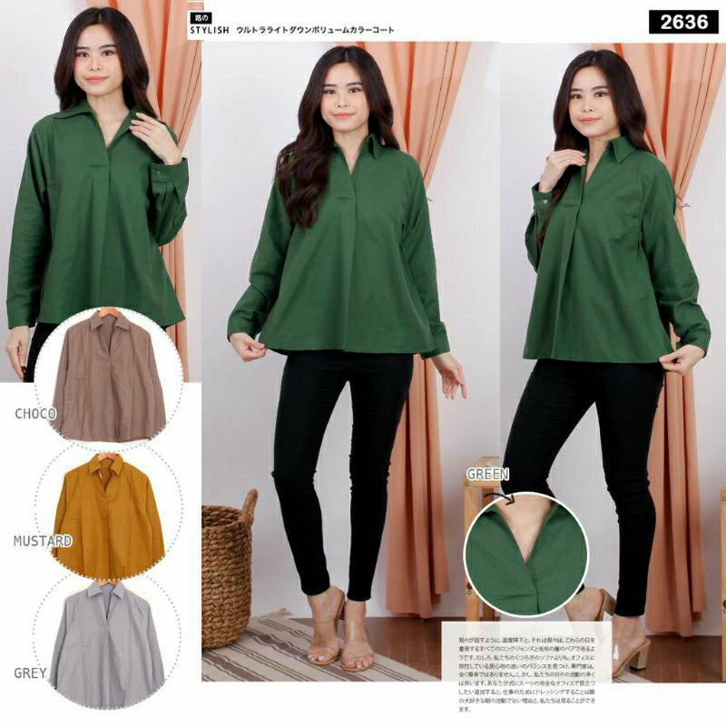 BJfashionwanita / BLOUSE KEMEJA / BLOUSE / BLOUSE LINEN / LINEN / ATASAN BLOUSE / LENGAN PANJANG / A