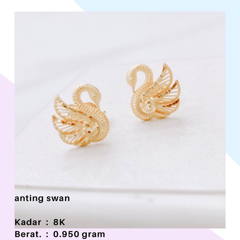 ANTING EMAS ANGSA SWAN KADAR 8K 0.950GR