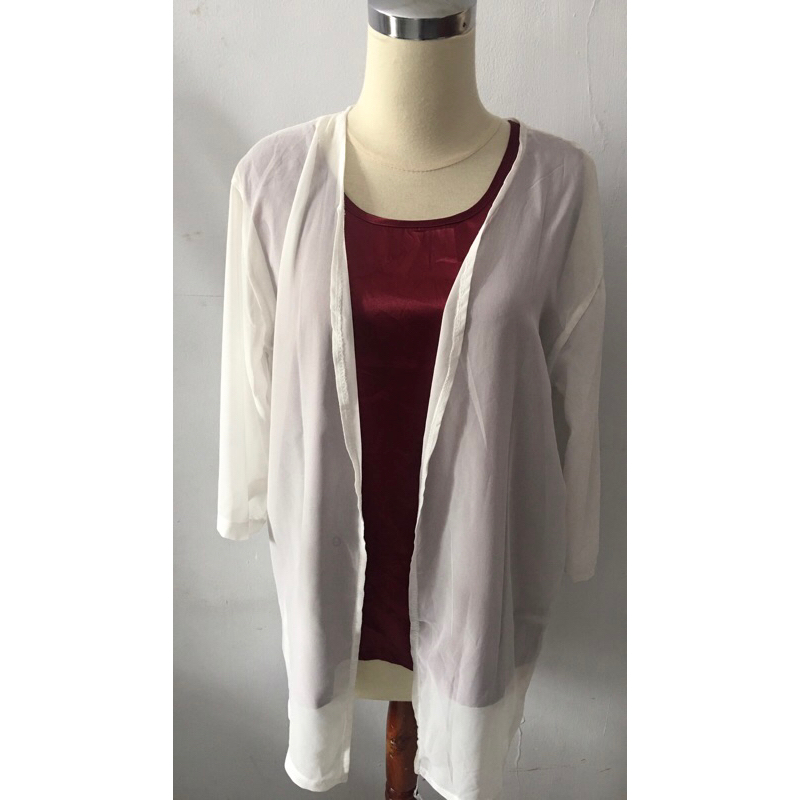 Outer Pendek Baju Luaran Baju Wanita Outer Sifon Lengan Pendek