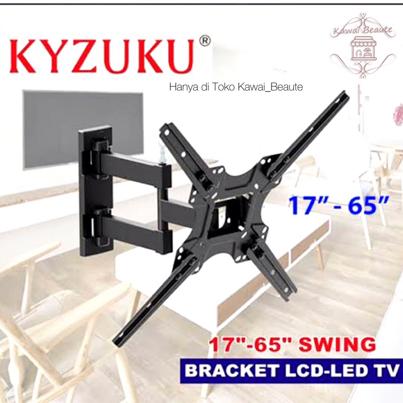 Bracket TV Kyzuku Swing (Model Belalai) 17” - 65” Isi 6 pcs/ctn