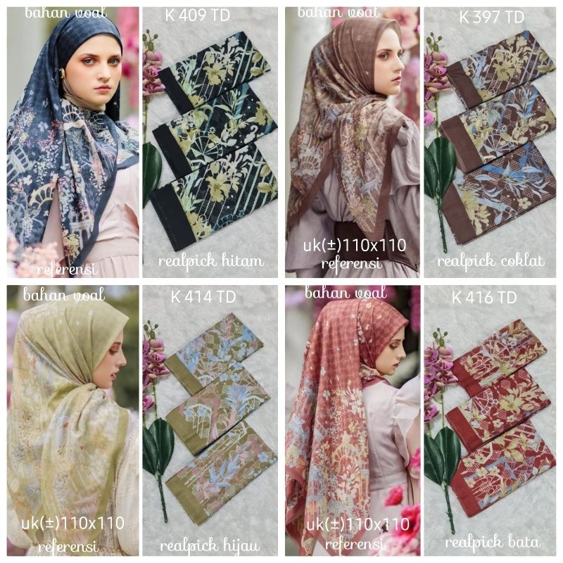 kerudung segi empat  motif voal motif lasercut denay motif voal motif premium (harga grosir partai)