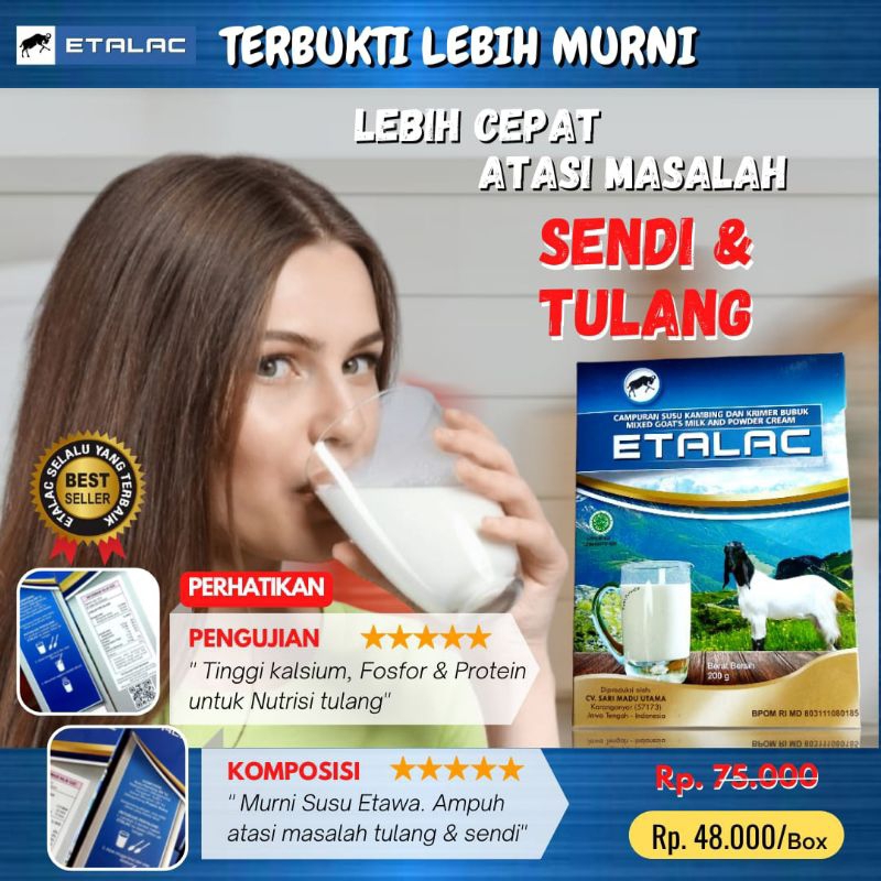 

Susu Etalac Terbukti lebih Murni dengan Komposisi Terbaik & Nutrisi Yang Terlengkap