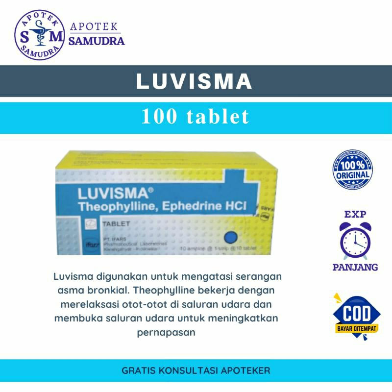 LUVISMA TABLET - 1 BOX ISI 100 TABLET (obat asma)