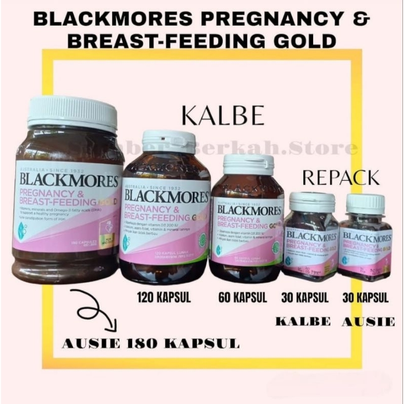 BLACKMORES PREGNANCY &amp; BREASTFEEDING GOLD 60 KAPSUL VITAMIN IBU HAMIL PROMIL MENYUSUI PENGENTAL ASI KALBE AUSIE