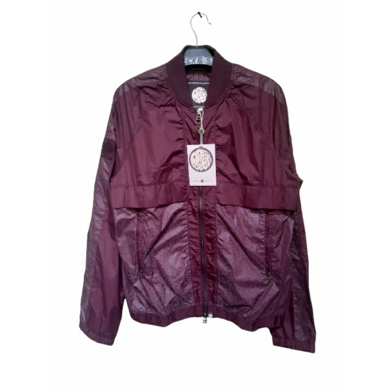 PRETTY GREEN BOMBER BURGUNDY REFLECTIVE JACKET