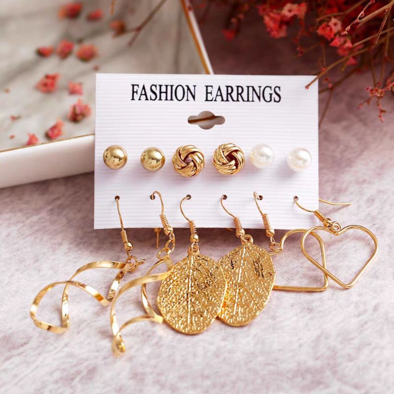 Anting Hooks Panjang Anting Tusuk Anting Hijab Gold Aksesoris Wanita