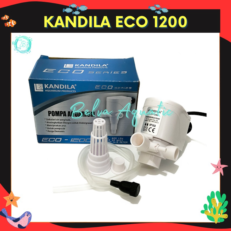 KANDILA ECO SERIES 1200 LOW WATT Submersible Water Pump Daya Rendah Ekonomis Pompa Air Celup Aquarium Ikan Aquascape Hidroponik