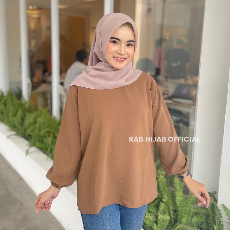 Vica Blouse Atasan Kemeja Basic Polos Wanita Crinkle Airflow Premium