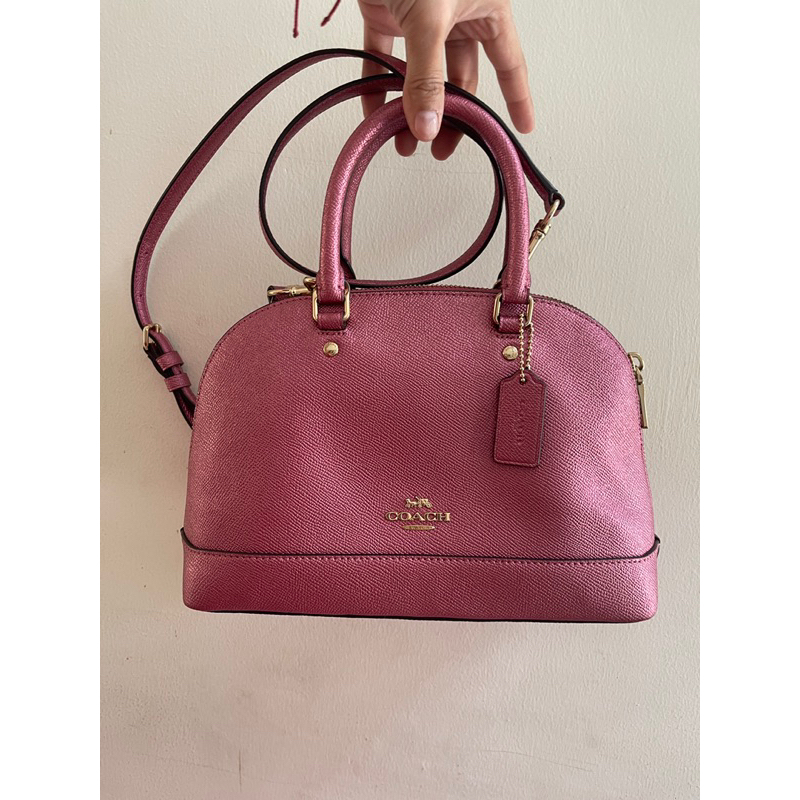 Tas Coach Mini Sierra Satchel Metallic Ant Blush Preloved