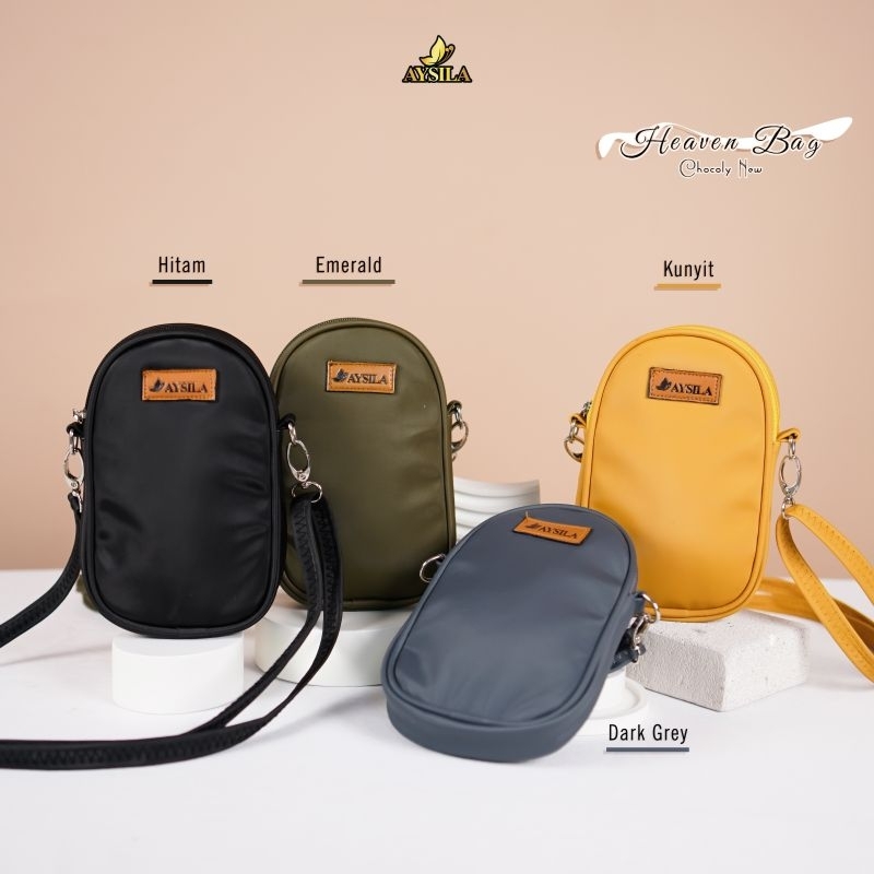 HEAVEN BAG SLING PHONE BY AYSILA.BAHAN CHOCOLY ANTI AIR PREMIUM DOMPET HP HANDPHONE
