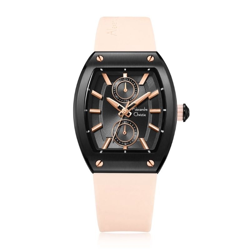 JAM TANGAN WANITA ALEXANDER CHRISTIE AC 2944 BLACK PEACH AC 2944 ORIGINAL