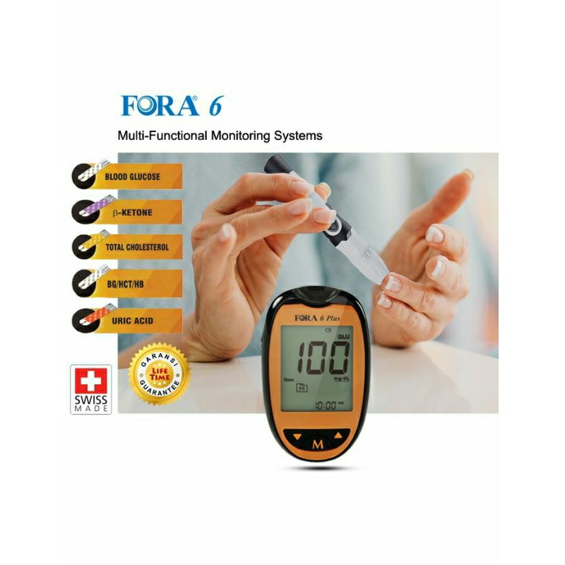 Fora 6 Plus / Muticheck Blood Glucose / Fora / Alat Cek Darah / Fora 6 Plus