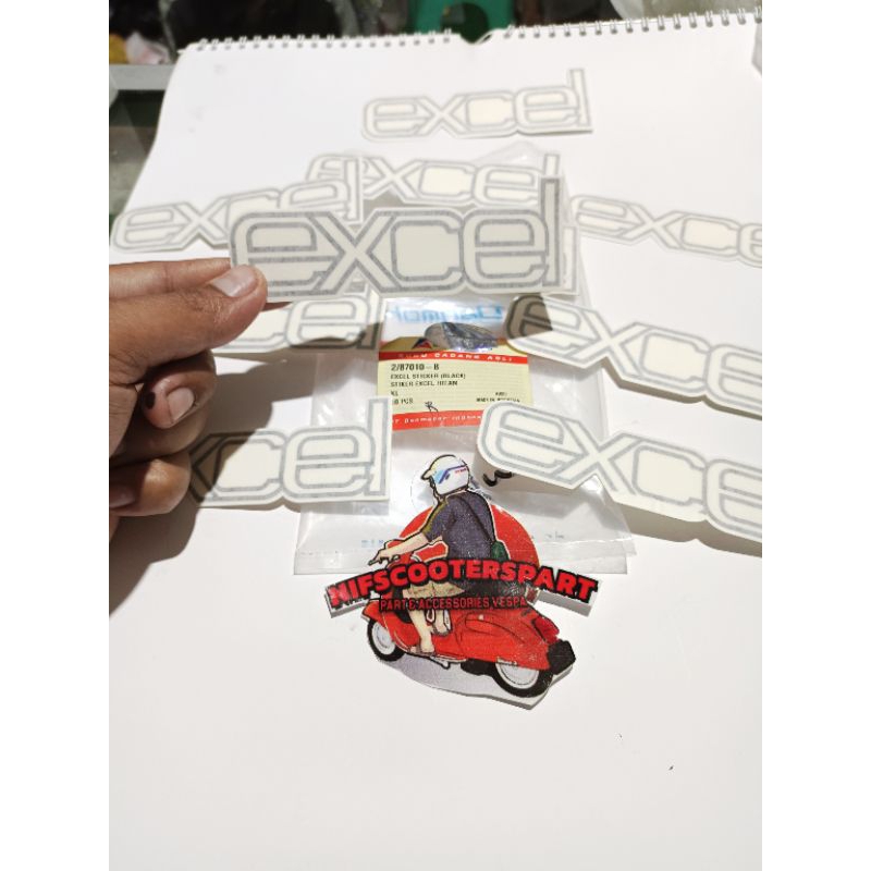 emblem stiker tepong vespa excel original danmotor