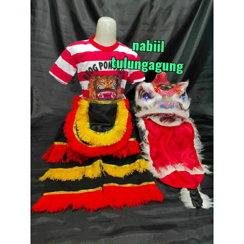 setelan kaos reog celana barongan embong barongsai anak