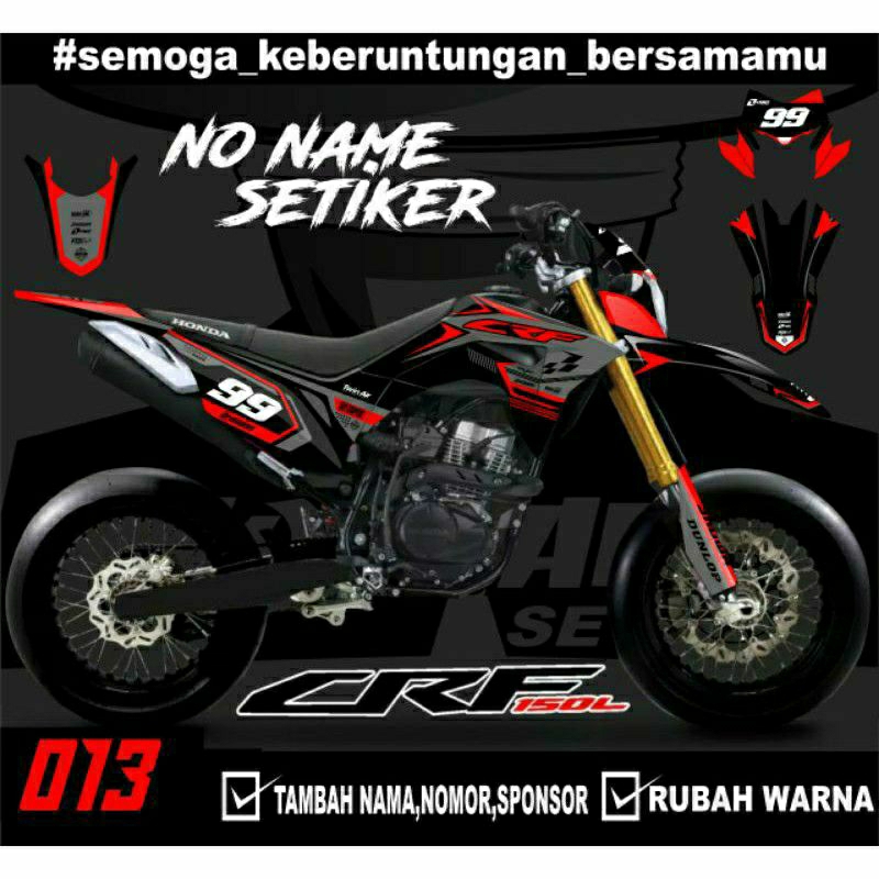Decal CRF 150 L Full Body Plus Papan Nomor Costum Desain