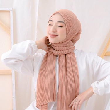 Pashmina Full Plisket Tanpa Lipatan Tengah &quot;Pleated Shawl&quot; Hijab Pashmina  Plisket Termurah