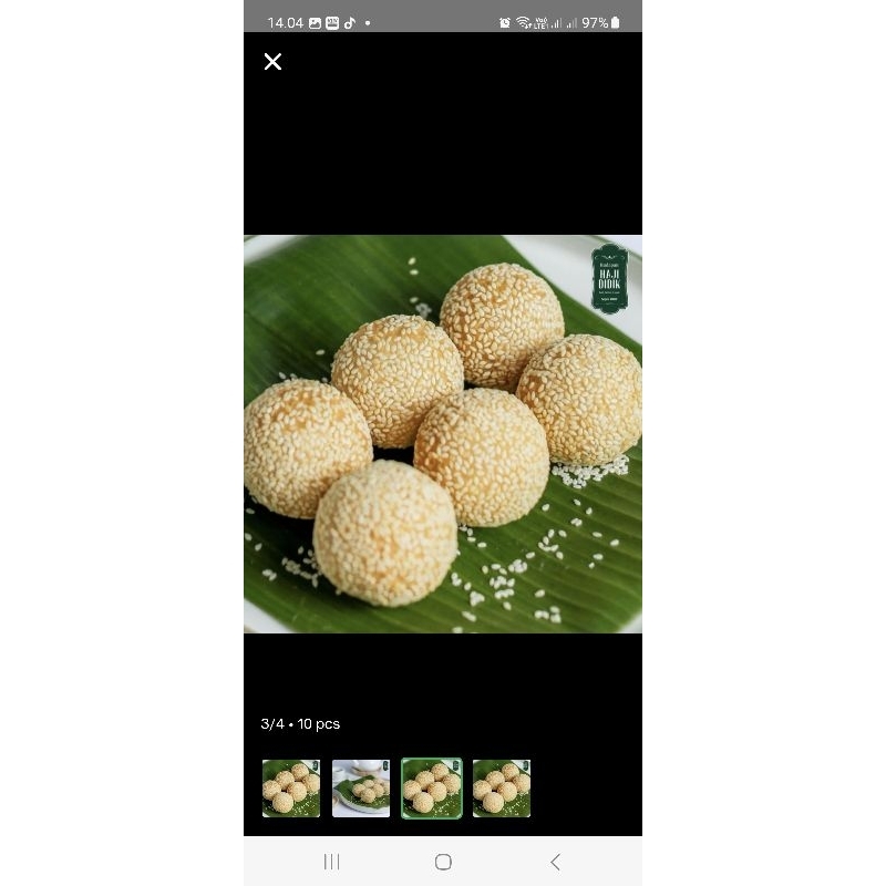 

kue camilan snack onde onde wijen isi kacang hijau