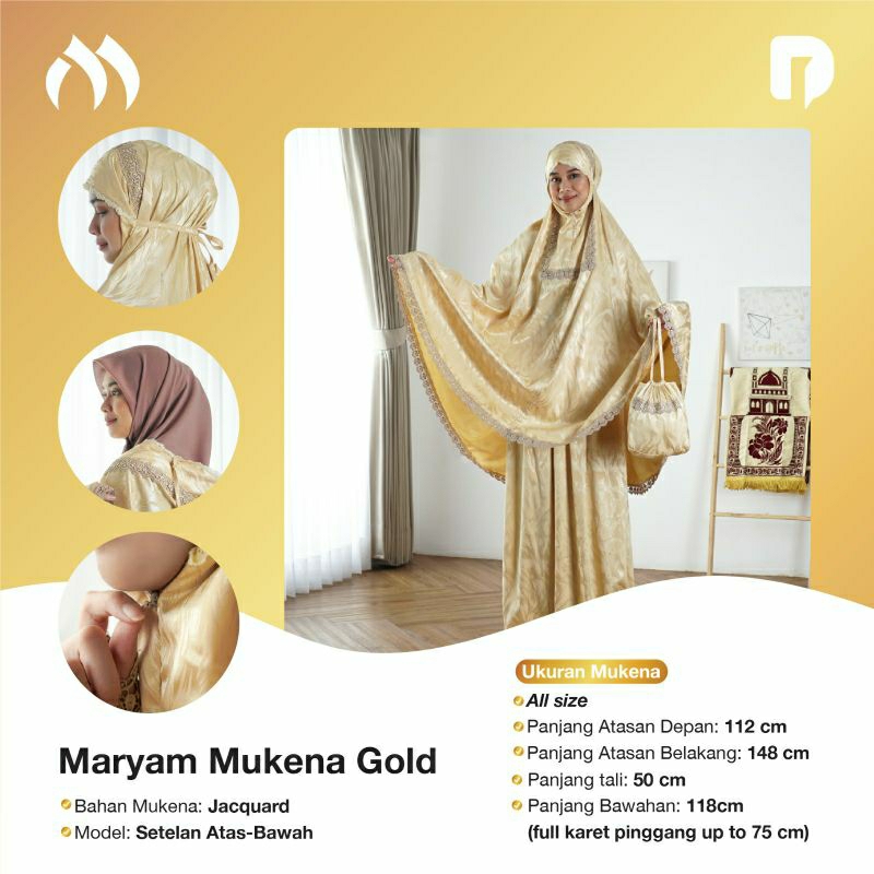 Maryam Mukena Premium Dewasa Gold