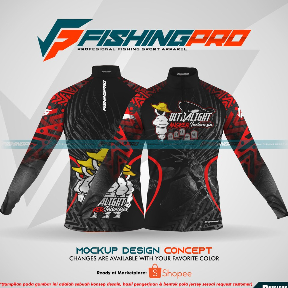 [ CUSTOM ] Jersey Mancing ULTRALIGHT ANGKER RED GHOST Printing | Micro UV