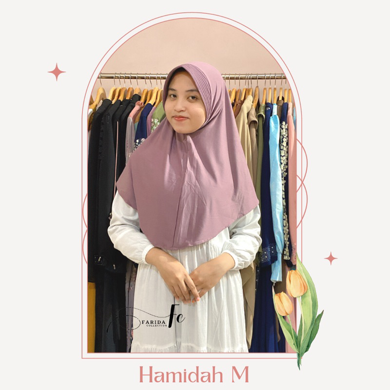 Bergo Hamidah Jersey premium M // Hijab instan menutupi dada // bergo sekolah