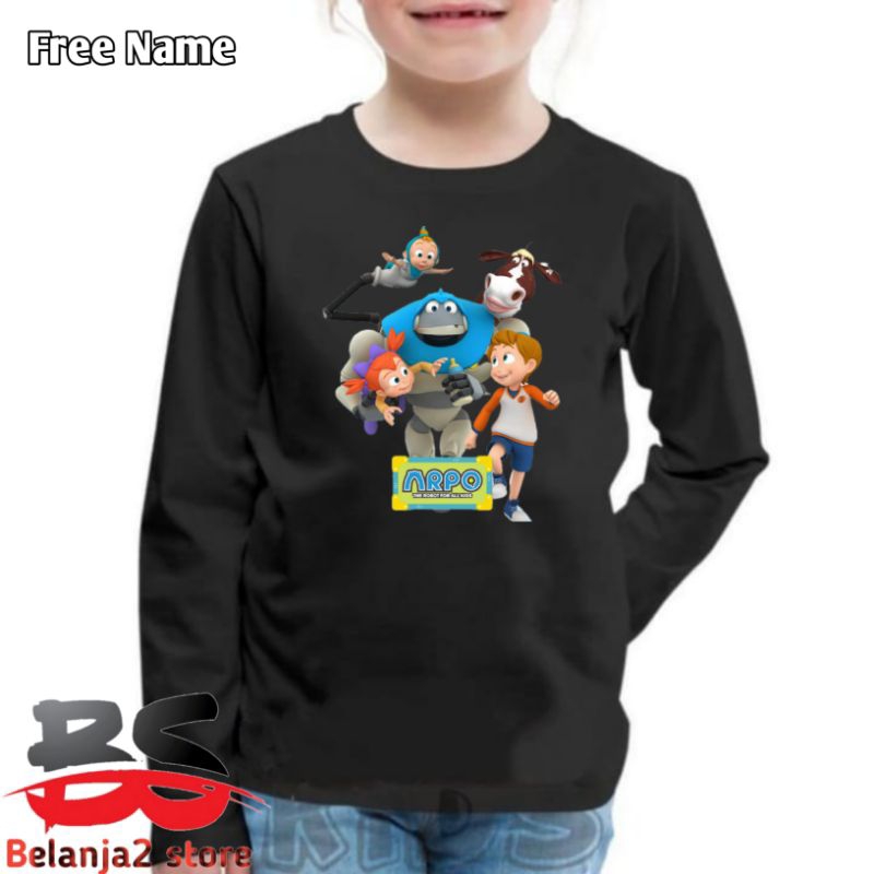 BAJU ANAK KAOS ANAK CUSTOM GAMBAR ROBOT ARPO LENGAN PANJANG FREE NAMA