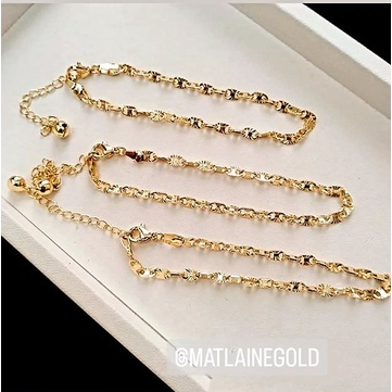 Matlaine - Gelang Wanita Rantai Kipas Gold Kelly Titanium Xuping Anti Karat Anti Hitam Anti Alergi