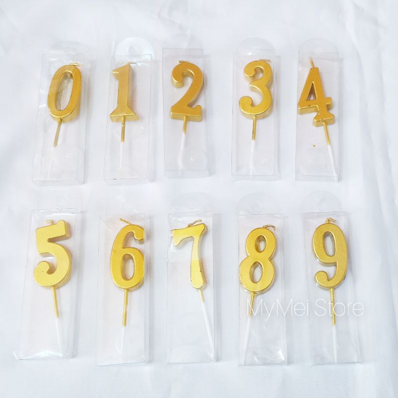 Lilin Angka Gold | Lilin Angka Emas | Lilin Angka Mini